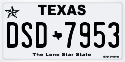 TX license plate DSD7953