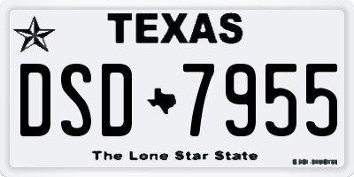 TX license plate DSD7955
