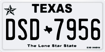 TX license plate DSD7956
