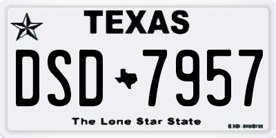TX license plate DSD7957