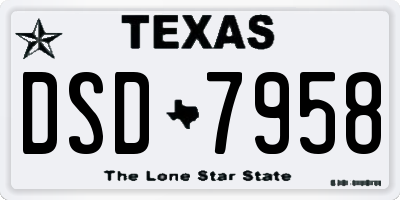 TX license plate DSD7958