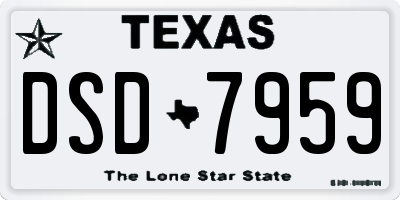 TX license plate DSD7959