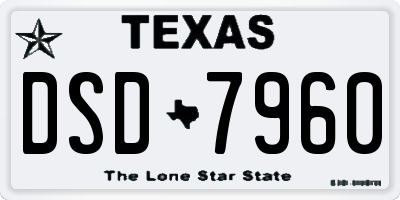 TX license plate DSD7960