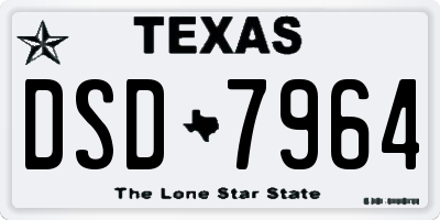 TX license plate DSD7964