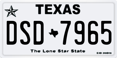 TX license plate DSD7965