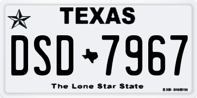 TX license plate DSD7967