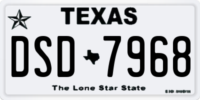 TX license plate DSD7968