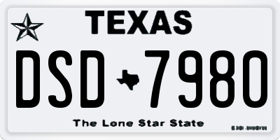 TX license plate DSD7980