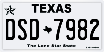 TX license plate DSD7982