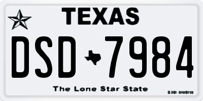TX license plate DSD7984