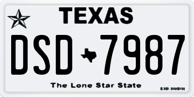 TX license plate DSD7987