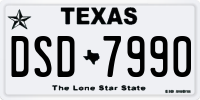 TX license plate DSD7990