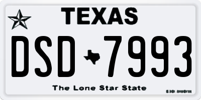 TX license plate DSD7993