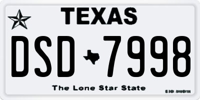 TX license plate DSD7998