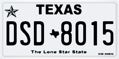TX license plate DSD8015