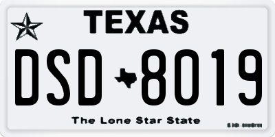 TX license plate DSD8019