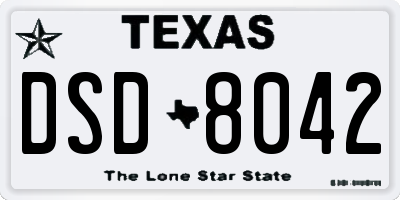 TX license plate DSD8042