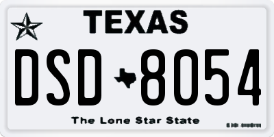 TX license plate DSD8054