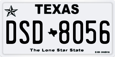 TX license plate DSD8056