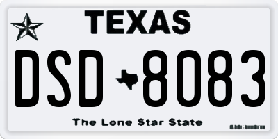TX license plate DSD8083