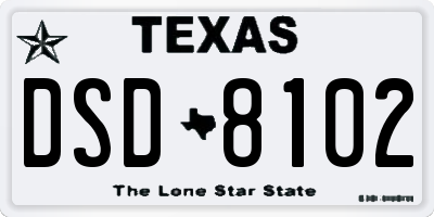 TX license plate DSD8102