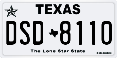 TX license plate DSD8110