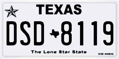 TX license plate DSD8119