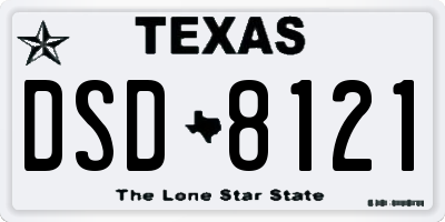 TX license plate DSD8121