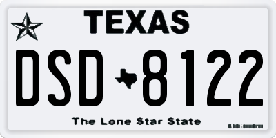 TX license plate DSD8122