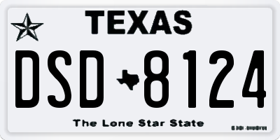 TX license plate DSD8124