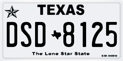 TX license plate DSD8125