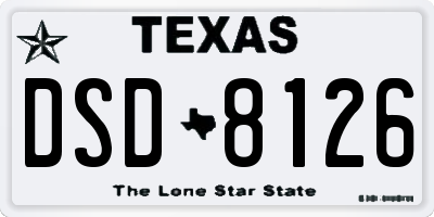 TX license plate DSD8126