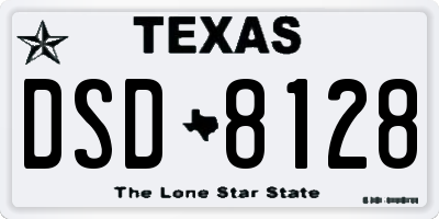 TX license plate DSD8128