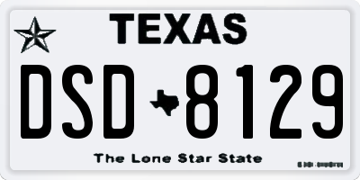 TX license plate DSD8129