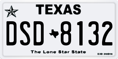 TX license plate DSD8132