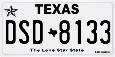 TX license plate DSD8133