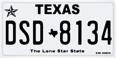 TX license plate DSD8134