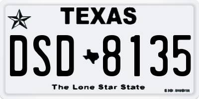 TX license plate DSD8135