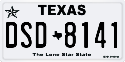 TX license plate DSD8141