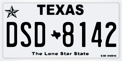 TX license plate DSD8142