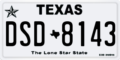TX license plate DSD8143