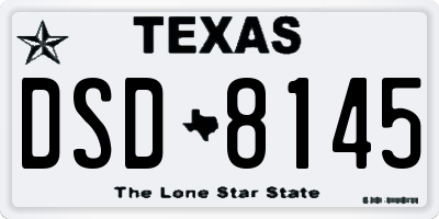 TX license plate DSD8145