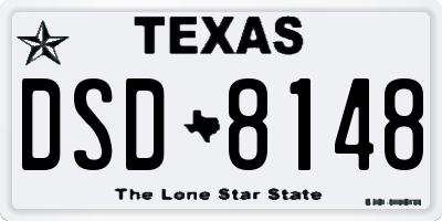 TX license plate DSD8148