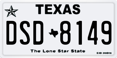 TX license plate DSD8149