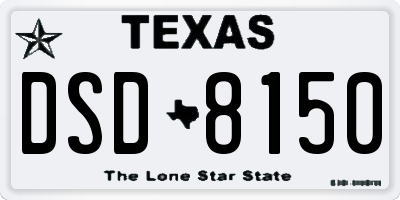 TX license plate DSD8150