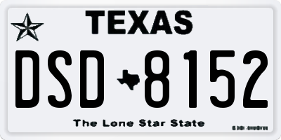 TX license plate DSD8152