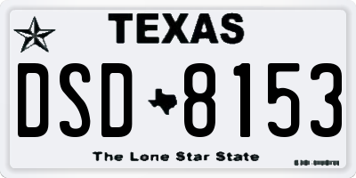 TX license plate DSD8153