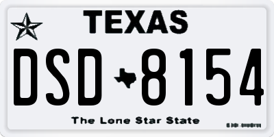 TX license plate DSD8154