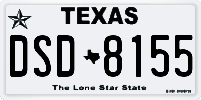 TX license plate DSD8155