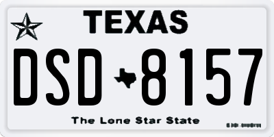 TX license plate DSD8157